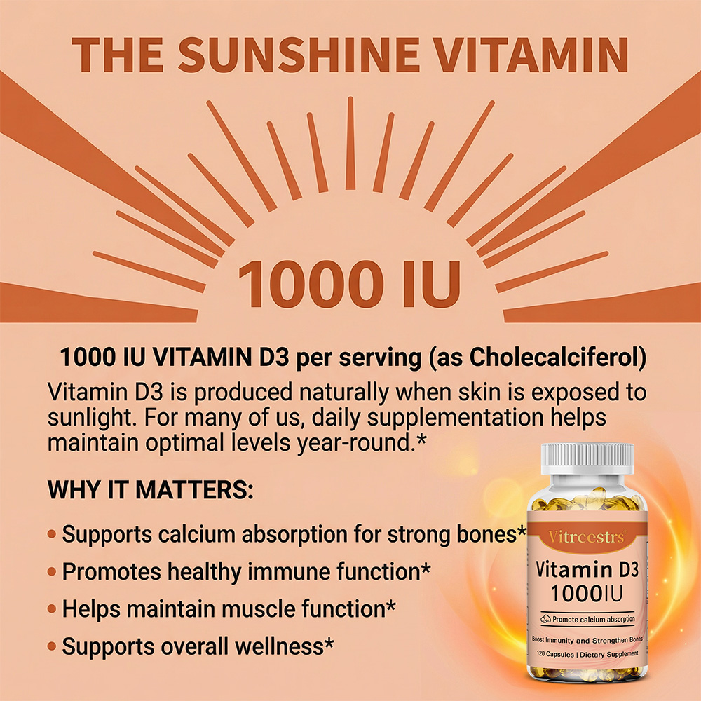 Vitamin D3 1000 IU Capsules, S - огляд і ціна Health Wellness And